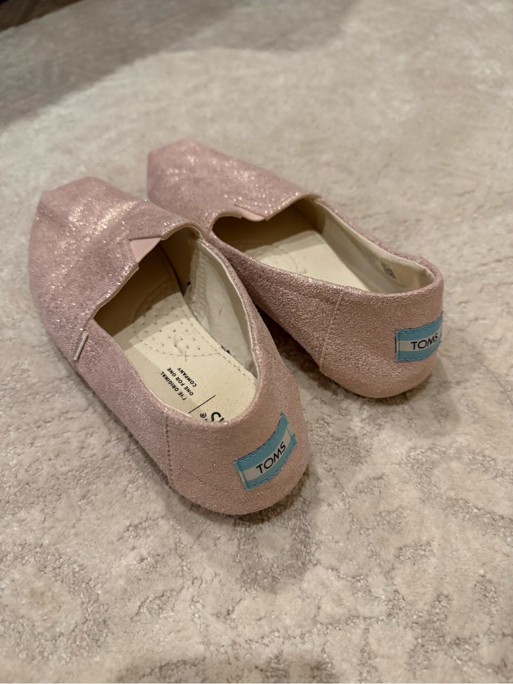 TOMS Pink Glitter Slip-On Shoes